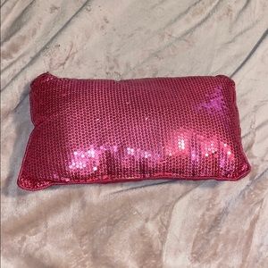 Pink Sequined Throw Pillow